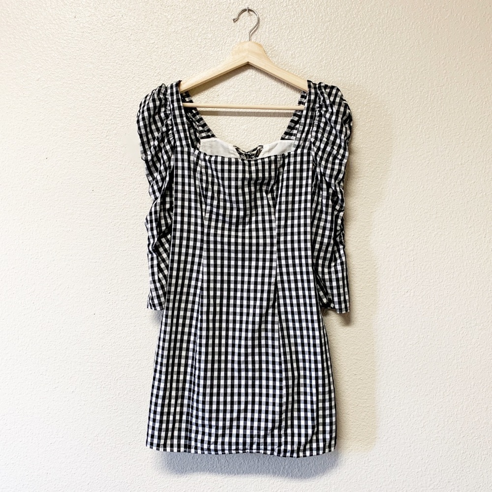 Lovers + Friends Black & White Gingham Mini Dress